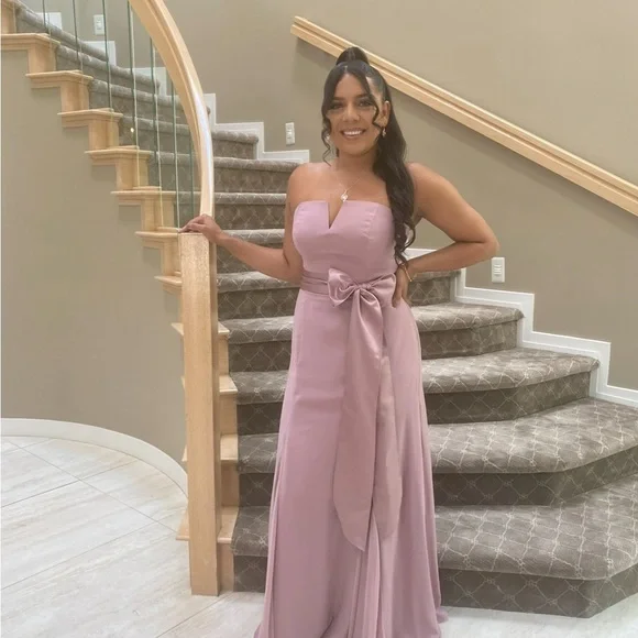 strapless open back dress Rose Quartz Velvet Sweetheart Mini Dress main image 0
